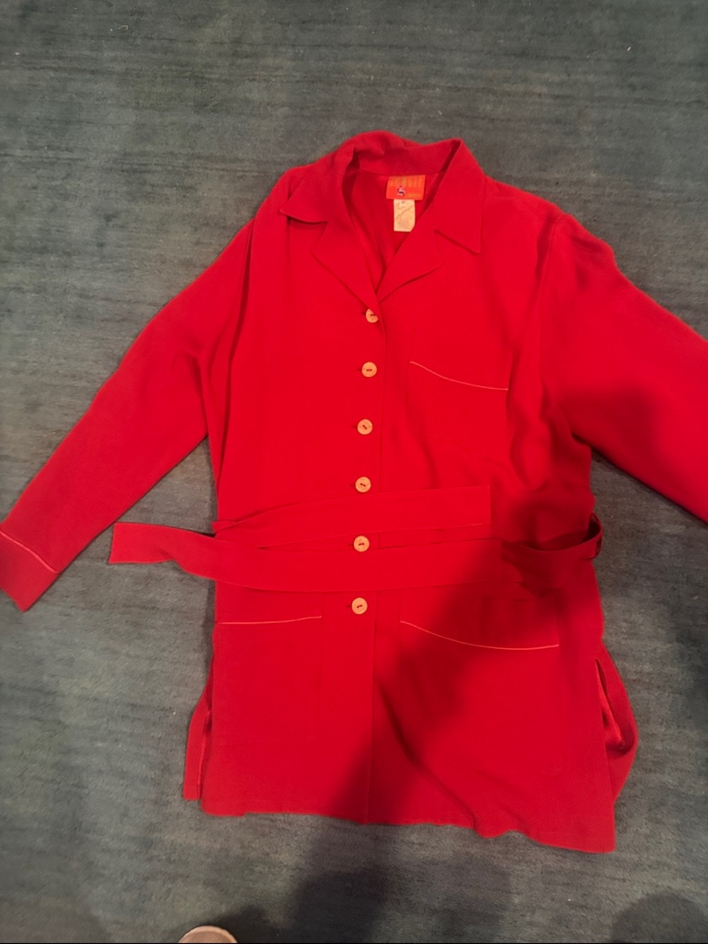 Kenzo Red Two-Piece Blazer & Wide-Leg Pants Set- listed includes sep. pants